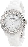 Armitron Women's 75/4011WTSV White Ceramic Silver-Tone Swarovski Crystal Accented Bracelet Watch