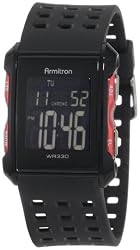 Armitron Men's 408177RED Chronograph Black and Red Digital Sport Watch