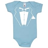 Tuxedo Shirt Baby One-Piece, Light Blue, 3-6 Months
