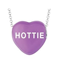 Sterling Silver 17mm Purple enamel Sweethearts HOTTIE Heart Pendant
