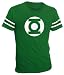 Search : The Green Lantern Logo With Striped Sleeves Hunter Green Adult T-shirt Tee