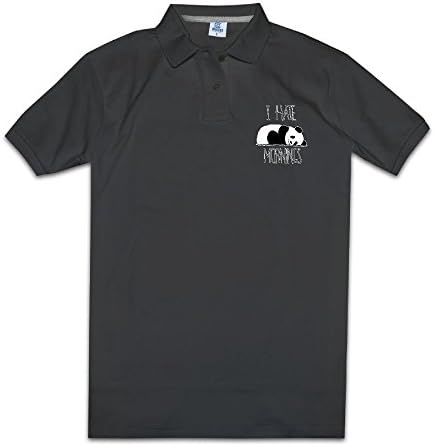 Panda Cartoon I HATE MORNINGS Men Crazy Us Polo Shirts