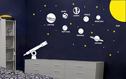Solar System Wall Decal for Nursery - Outer Space Vinyl Wall Stickers Decor for Nursery Baby Boy - K219