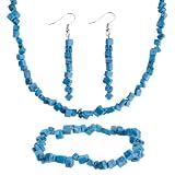 Turquoise Stone Jewelry Set Chipstone Earrings Bracelets Pendant Necklace 41b6SOwYxtL. SL160 Turquoise Stone Jewelry Set Chipstone Earrings Bracelets Pendant Necklace