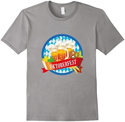 Men's German Oktoberfest Munich T- Shirt / Beer Festival Medium Slate