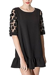 Polyester Lace Cocktail Short Floral Print  Shirt Club Dress/Evening Dress/Party Dress/Mini Dress 