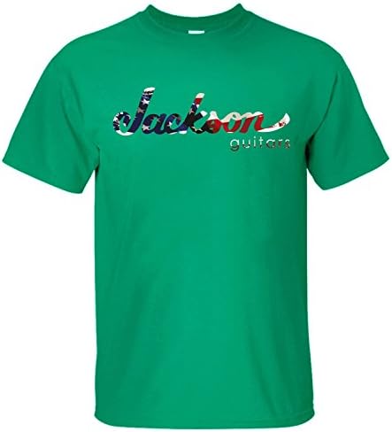 SKKE Men's Jackson Guitars Logo Music Band T-Shiirt green L