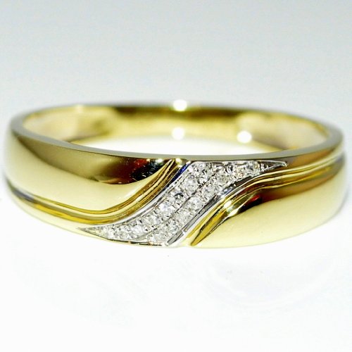... Diamond Mens Wedding Band Ring 10K Gold 0.05ct 5.5mm wide size 10 new ... Diamond Mens Wedding Band Ring 10K Gold 0.05ct 5.5mm wide size 10 new
