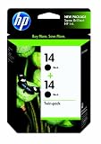 Original HP 14 Black Ink Cartridge (2-Pack) in Retail Packaging