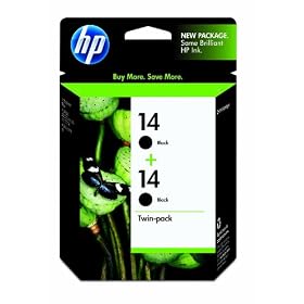 Original HP 14 Black Ink Cartridge (2-Pack) in Retail Packaging
