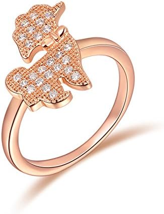MagicGo Luxurious Accessories Genuine Austrian Crystal Alloy Pendants Rose Gold Plated Goat Ring
