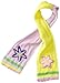 Kidorable Lotus Flower Pink and Yellow Knit Scarf for Girls With Fun Scalloped Ends