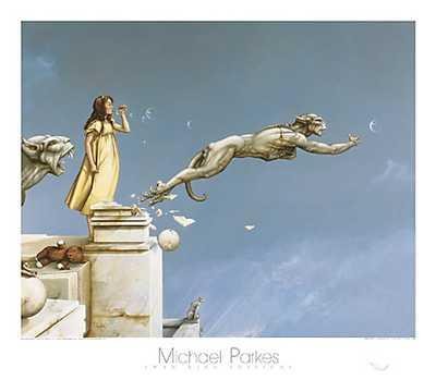 Gargoyles by Michael Parkes. Art Poster Print: 31.5 inches width by 27.5 inches height.