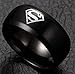 Tanyoyo Jewelry 8mm Titanium Rings Stainless Steel for Mens Rings S Shield Black