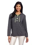 SOLOW Womens Contrast Lace Up Hoodie