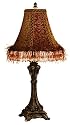 Bronze Table Lamp with Multi-Panel Shade
