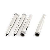 uxcell　マーブルホールソー　直径8mm 　メタルシャフト　シルバートーン　ダイヤモンドパーティクル　4個