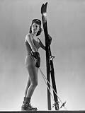 Model Wearing Long Wool Ski Underwear Photographic Poster Print by Gjon Mili, 24x32
