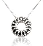 Sterling Silver Enamel Flower Pedal Pendant
