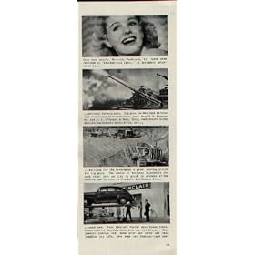 Like most people, MARJORIE WOODWORTH, Hal Roach star feartured in "ALL AMERICAN CO-ED", is intensely interested in National Defense news. Big guns for National Defense will soon be tested near Madison, Indiana. Here J.L. Simmons Company and J.C. O'Connor & Sons, Inc., contractors using Sinclair lubricants exclusively, are building for the Government a great new proving ground for big guns. The choice of Sinclair lubricants for such vital jobs as this is proof in advance of the quality you'll find in Sinclair lubricants for your car. Your Sinclair Dealer uses these lubricants when he Sinclair-izes your car for Winter. This special service will make your car safer and help lengthen its life. Have your car Sinclair-ized now. ..... 1941 Sinclair Refining Company Ad, A5301. 19411117