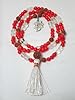 Japamala Coral Crystal Rudraksha Yoga Mala Meditation "Om" Prayer Beads