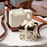 Ivory And Brown Gift Box Collection Candle Favor