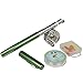 Yogayet Mini Pocket Ice Fly Fishing Rod and Reel Combos Set Aluminum Alloy Pen Fishing Pole 38'' Sea Saltwater Freshwater Kit Green