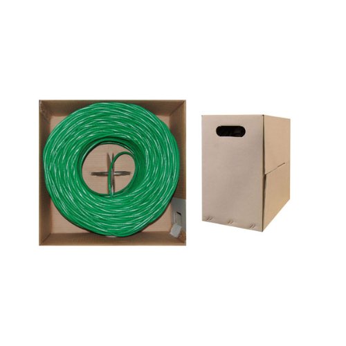 CAT6, UTP, Bulk Cable, Solid, 500MHz, 24 AWG, Green, 1000 ft