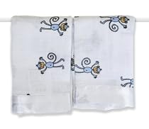 aden + anais 2 Pack Cotton Muslin Issie Security Blankets, Amelia Monkey