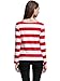 HuHot Women's Long Sleeve Boat Neck Striped Relax Fit Tee Shirts X-Large HS6447-5, Red