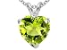 2.02 cttw 14k Gold Genuine Peridot and diamond Heart Pendant - 14kt White or Yellow Gold