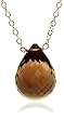 14k Yellow Gold Smoky Quartz Briolette Drop Necklace
