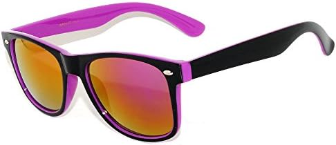 New Stylish Retro Vintage Black / Purple 2 Tone Wayfarer Sunglasses Mirror Lens