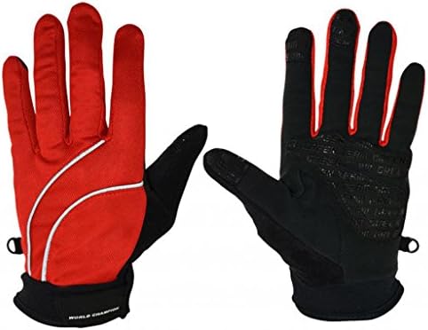 Fashion Line Pattern Outdoor Sports Gloves Bike Bicycle Cycling Riding Full Finger Gloves Spring Summer Style for men Red