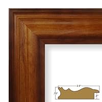 18x20 Picture / Poster Frame, Smooth Wood Grain Finish, 2.5' Wide, Rich Honey Brown
