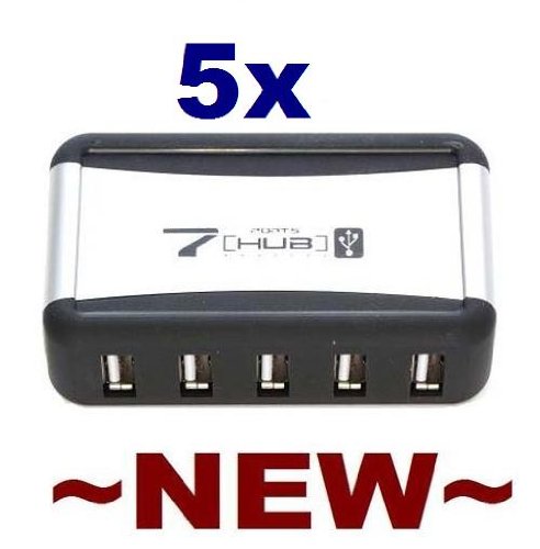 Neewer 7-PORT High-Speed Verticle Stand USB 2.0 HUB Powered WITH AC ADAPTER Cable *Qty:5*