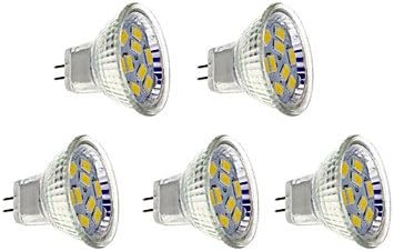 (NYY Lighting) 5pcs GU4 4W 9x5730SMD 400-430LM 6500K Warm White Light LED Spot Lights (AC 12V)