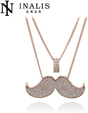 Stars Pavilion European And American Retro Sweater Chain Moustache Imitation Jewelry Diamond Necklace High-Grade Multi Circle Export Accessories