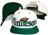 Minnesota Wild White/Green Two Tone Plastic Snapback Adjustable Plastic Snap Back Hat / Cap
