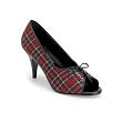 Sexy Peep Toe Pumps 3 Inch High Heel Shoes Red Plaid