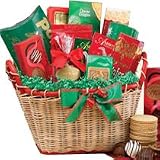 Yuletide Wishes Christmas Holiday Gourmet Food Gift Basket with Smoked Salmon