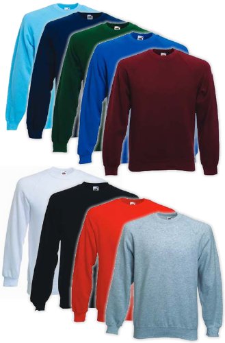 Fruit of the Loom adult raglan sweatshirt Heather grey Large