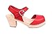 Lotta From Stockholm : Open Toe High Heel Clogs In Red Leather