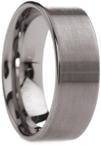 8 mm Mens Tungsten Carbide Rings Wedding Bands Flat Style Brushed Finish - Free Engraving, Free Shipping &amp; Lifetime Warranty - Size 6, 6.5, 7, 7.5, 8, 8.5, 9, 9.5, 10, 10.5, 11, 11.5, 12, 12.5,13 ,13.5, 14