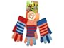 Little Miss Matched Winter Gloves - Kid Ages 4 to 10 Red/Blue