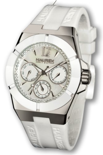 Haurex Italy Women's 1A340DWM Yacht White Ceramic Mother-Of-Pearl Crystal Watch