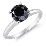 2 Carat Black Diamond Solitaire Ring
