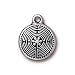 Antiqued Silver Plated Labyrinth Pendant Charm 21mm (1)