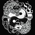 Women's Sweatshirt : Yin Yang Koi Fish Tribal Tattoo