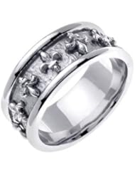 950 Platinum 9mm Celtic Fleur de Lis Ring 4025